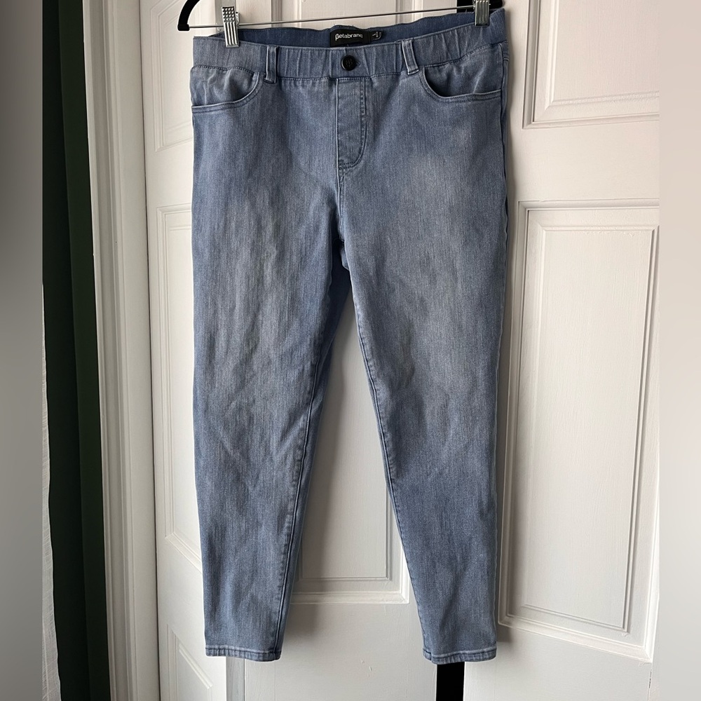 Betabrand dress yoga skinny jeans, size petite large